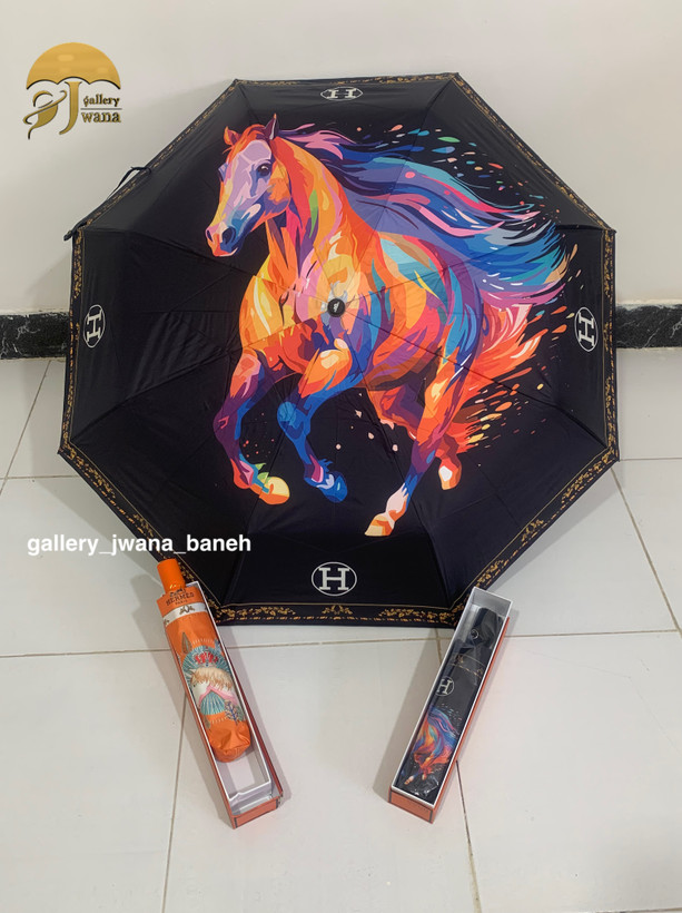 چتر اتوماتیک لوکس هرمس ضد باد و پارچه نانو و جعبه جادوی