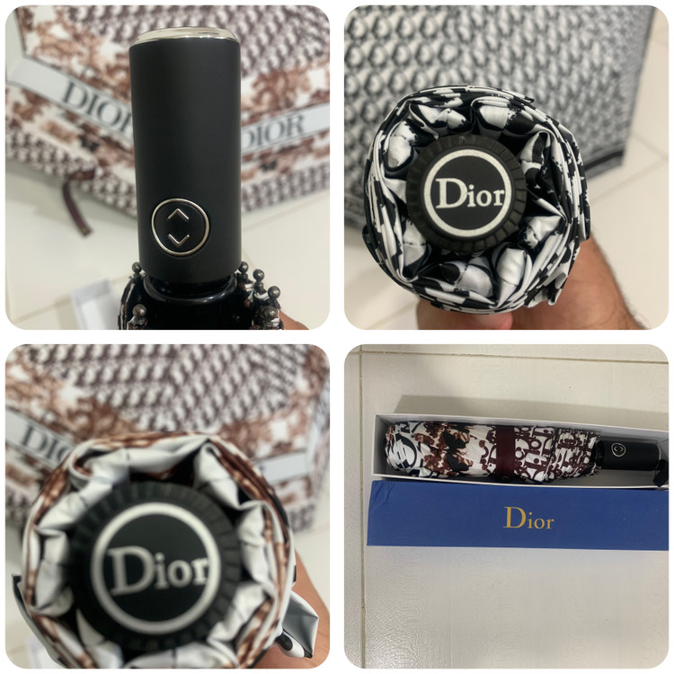 چتر برند دیورDior زنانه جعبه دار وارداتی پارچه ناو فول اتومات