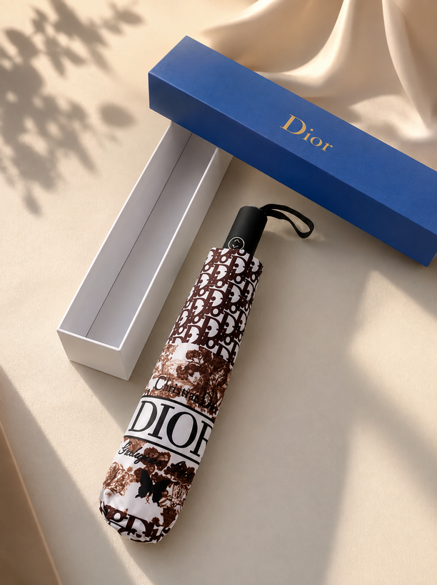 چتر برند دیورDior زنانه جعبه دار وارداتی پارچه ناو فول اتومات