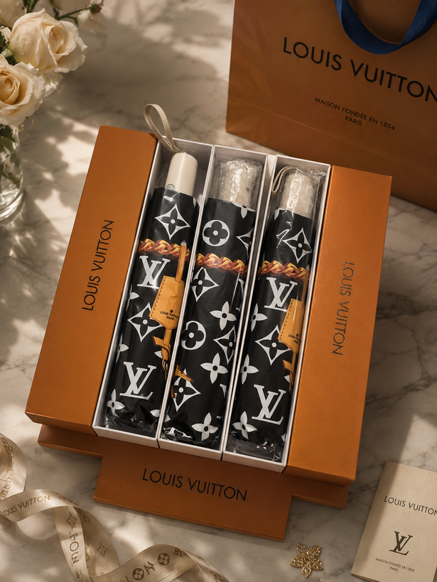 چتر وارداتی با کیفیت برندلوزیتون LOUIS VuITONپارچه نانو جعبه کادوی